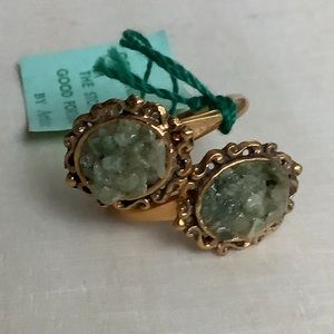 new Vintage jade cocktail double medallion ring